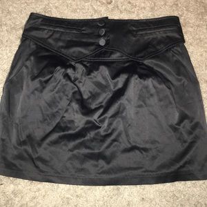 Black mini skirt with button detail